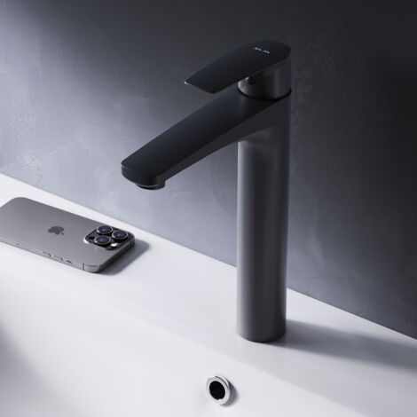 Robinet Salle de Bain Mitigeur lavabo, Noir, taille L, FGA92022 AM.PM