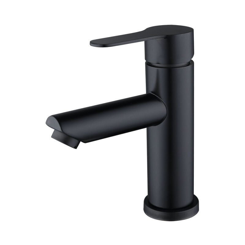 Robinet Salle de Bain Monotrou Noir Mat Élégante Mitigeur Monocommande Vasque Lavabo