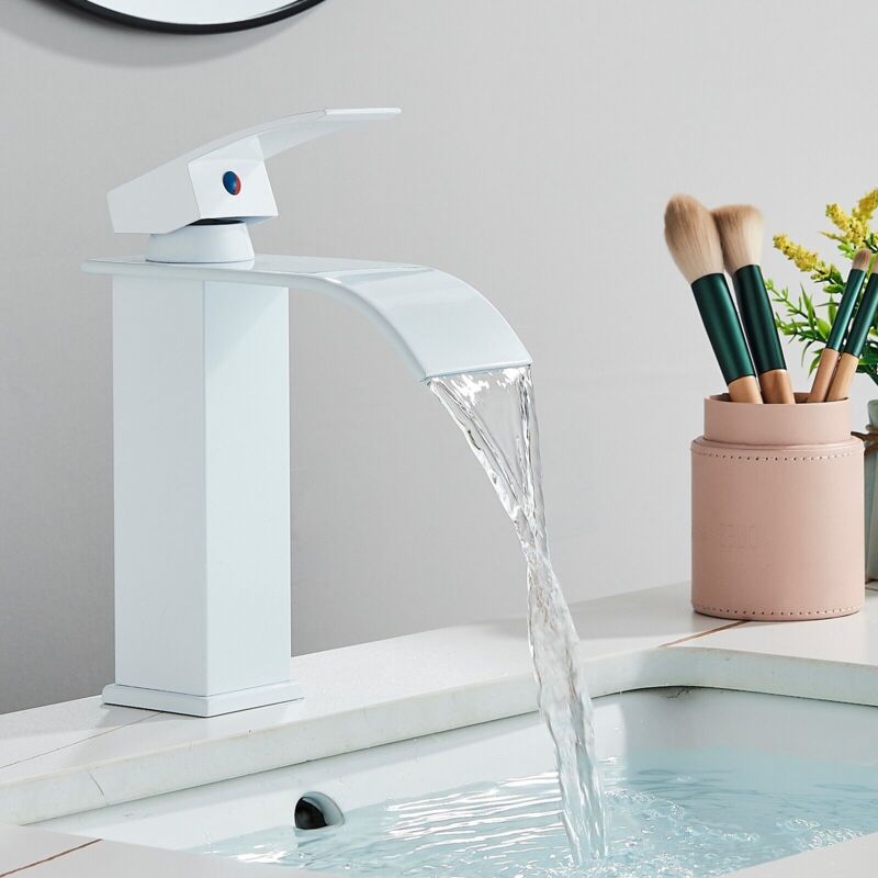 Suguword - Moderne Robinet Salle de Bain Cascade,Robinet Lavabo Mitigeur Salle de Bain Pour Salle de Bains Robinet Mitigeur Monocommande à Eau Froide