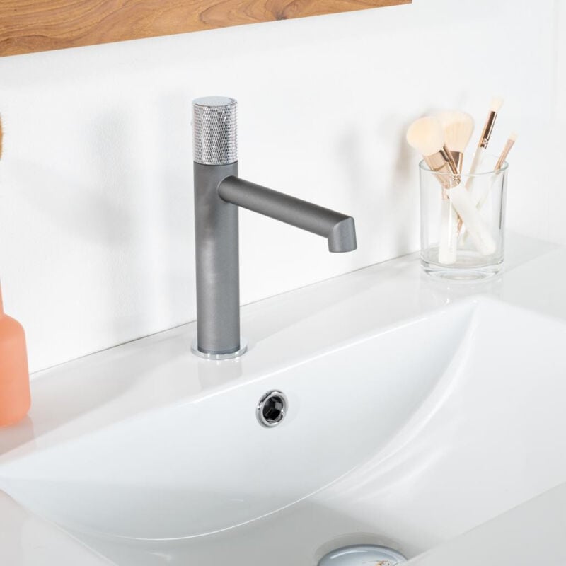 Wanda Collection - Robinet salle de bain progressif Irminio gris et chromé