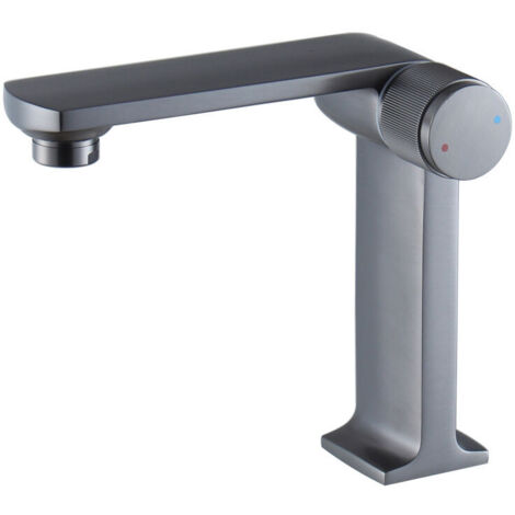 Robinet Salle De Bains Évier Chaud Et Froid Robinet Laiton Lavabo Mitigeur Robinet,gris