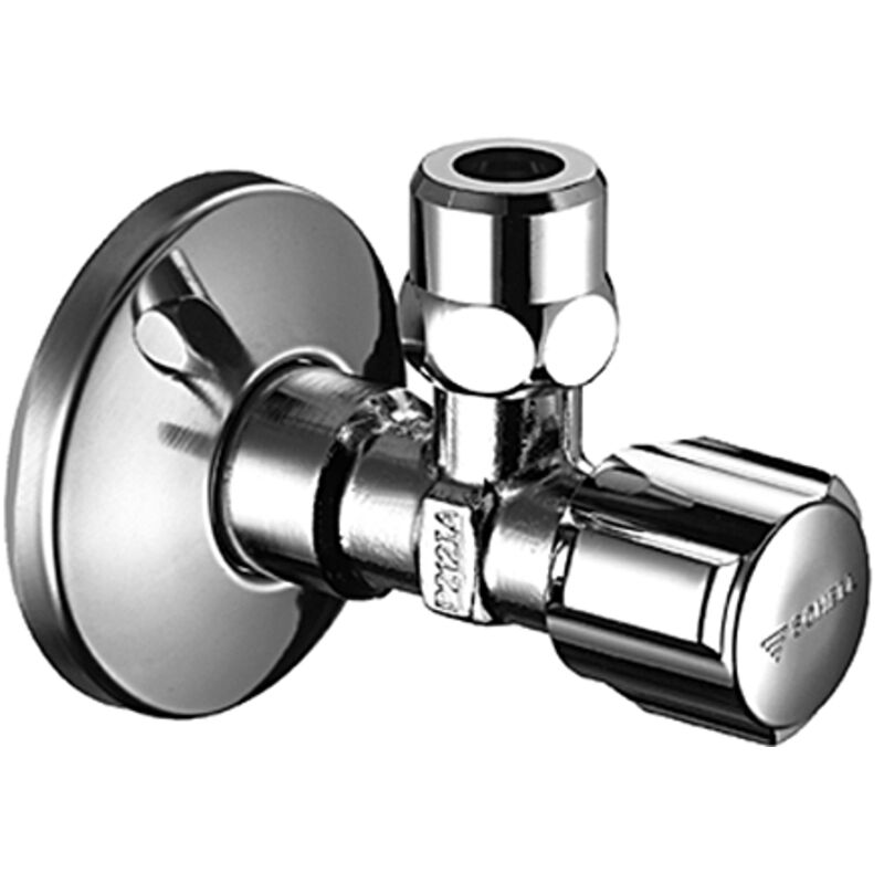 Schell – Robinet équerre d'arrêt 1/2' – Finition laiton chromé – Sortie 3/8' – Auto-étanche pour alimentation eau potable - 049170699