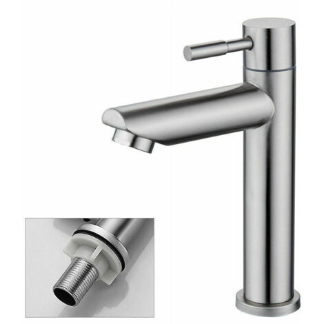 Robinet simple de lavabo eau froide – Cuivre chromé durable – Aérateur 9 l/min – Cartouche céramique amovible – Installation facile – Jormftte