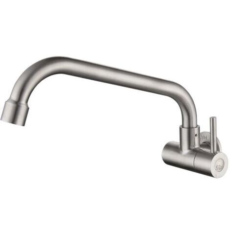 Robinet simple froid mural étendu vadrouille piscine balcon lavabo vadrouille piscine tête anti-éclaboussures, 21 cm, argent