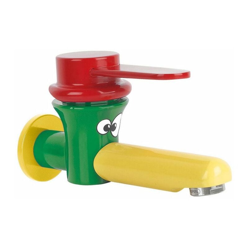 Idral - Robinetterie murale pour lavabo série kids avec cartouche à eau unique avec disques céramiques 01220 Laiton - Vert, rouge et jaune