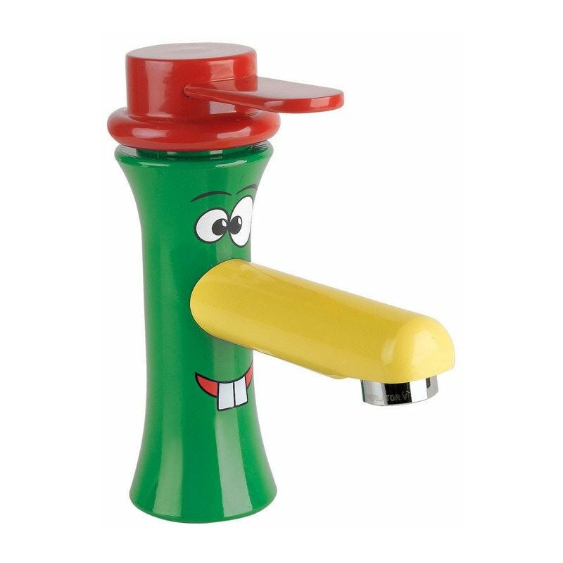 Série KIDS mitigeur lavabo avec cartouche monocommande avec disques céramiques Idral 01212 Laiton - Vert, rouge et jaune