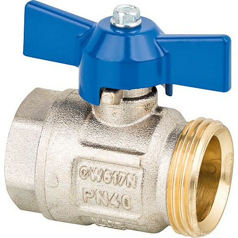 Robinet spherique sans raccord DN25 femelle DN32 male bleu