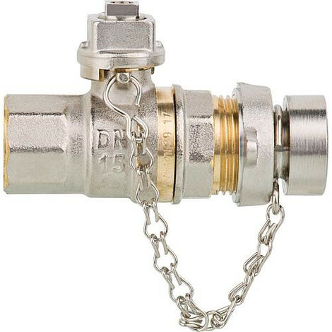 Robinet spherique Tappy fermeture avec bouchon 4 pans 1/2", sans levier PN40, DN15 1/22 femelle