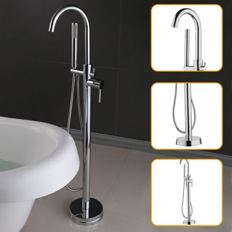 Robinet sur pied Robinet de baignoire sur pied Douchette à main Baignoire