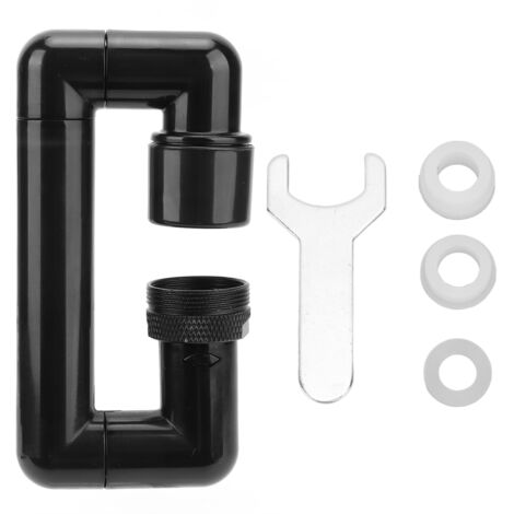 Robinet télescopique rotatif robinet à bras pivotant mécanique pour cuisine salle de bain évier lavabo noir