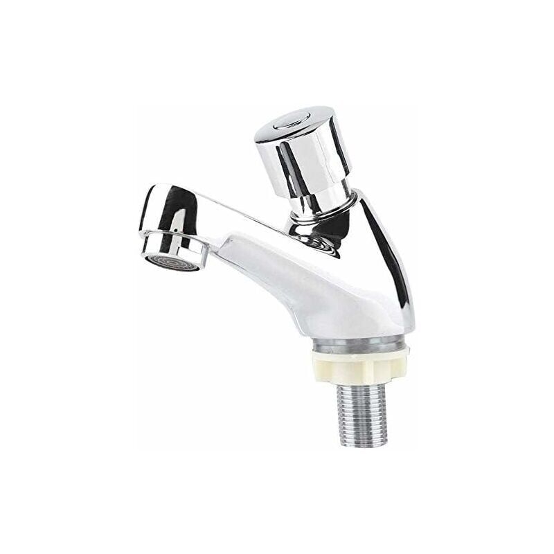 Start - Robinet Temporisé Lave Main Lavabo Robinet Chromé Fermeture Automatique Robinet D'économie D'eau Robinet pour Cuisine Salle de Bain Lave-main