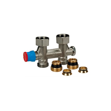 robinet thermostatique connection centrale 3/4fx3/4 droit + r483, giacomini, ref.r385tx013
