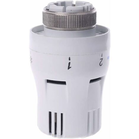 Robinet thermostatique de radiateur, régulation pneumatique de température, beige, pour systèmes de chauffage.
