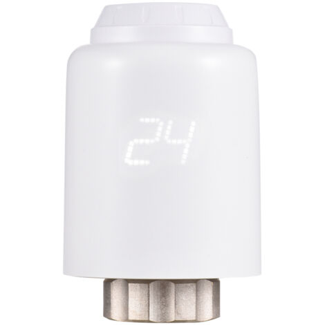 Robinet thermostatique de radiateur ZigBee programmable, intelligent, contrôlable par application, commande vocale, compatible avec Google Assistant, détection d'ouverture de fenêtre, fonction antigel