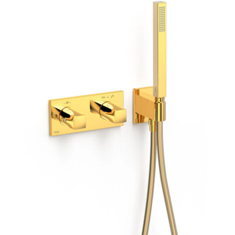 Robinet thermostatique encastré à 2 voies B-system. Or 24K - TRES 30725201OR