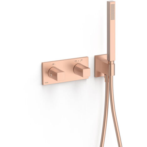 Robinet thermostatique encastré à 2 voies B-system. Or Rose Mat 24K - TRES 30725201OPM