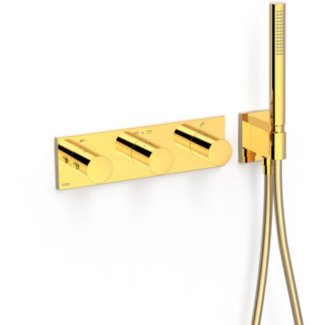 Robinet thermostatique encastré à 3 voies B-system Or 24K - TRES 30735301OR