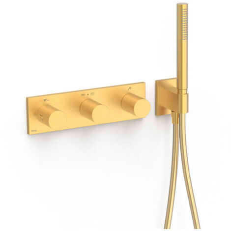 Robinet thermostatique encastré à 3 voies B-system Or Mat 24K - TRES 30735301OM