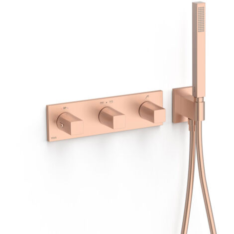 Robinet thermostatique encastré à 3 voies B-system Or Rose Mat 24K - TRES 30725301OPM