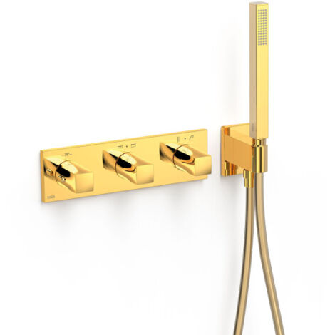 Robinet thermostatique encastré à 4 voies B-system Or 24K - TRES 30725401OR