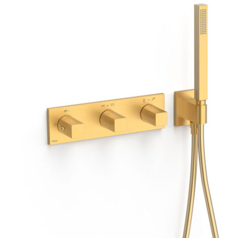 Robinet thermostatique encastré à 4 voies B-system Or Mat 24K - TRES 30725401OM