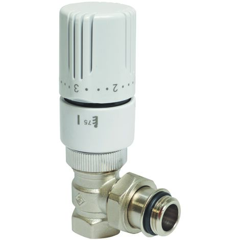 Somatherm – Robinet thermostatique équerre M 1/2' 15/21 – Tête M30x1.5 à expansion liquide – Température réglable 5 à 29°C – Compatible radiateurs 15/21