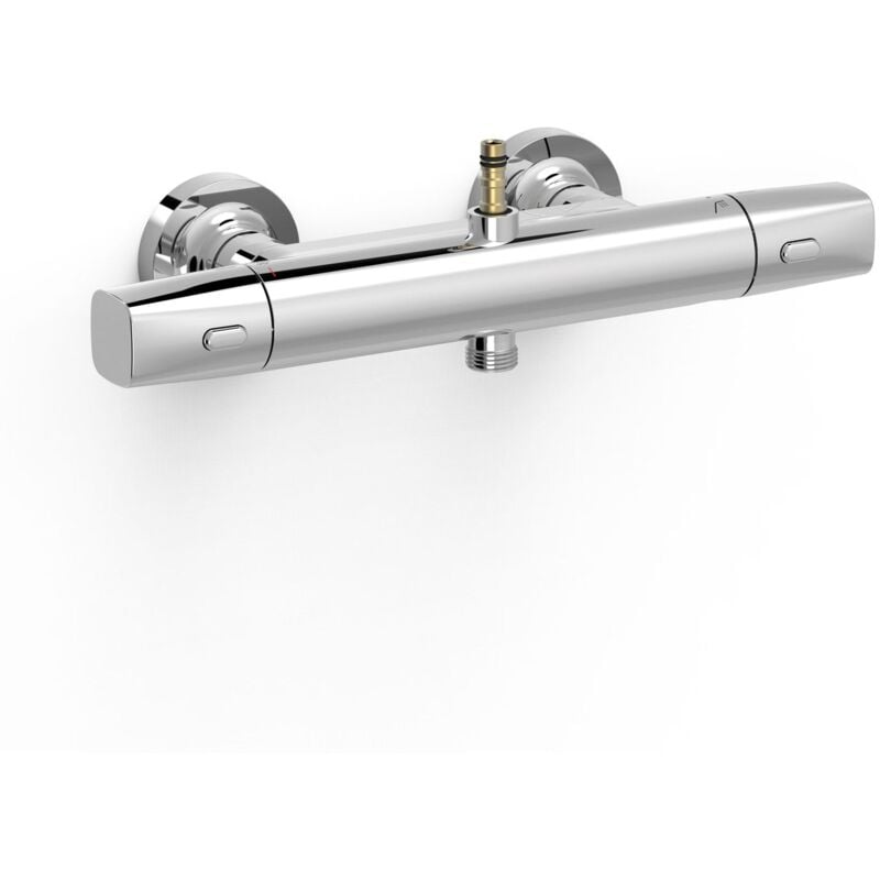 Tres - 19016904 over-wall Grifo Termostático Mural de 2 Vías Over-Wall con Conexión para Barra de Ducha Color Cromo - ref: 19016904