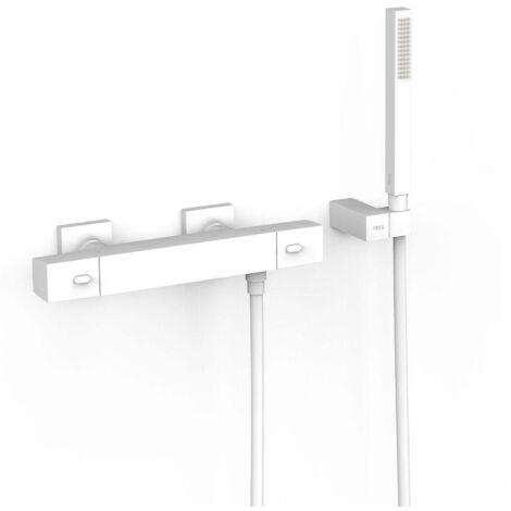 Robinet thermostatique mural Over-wall pour doucheDouchette à main Blanc mat - TRES 19016469BM