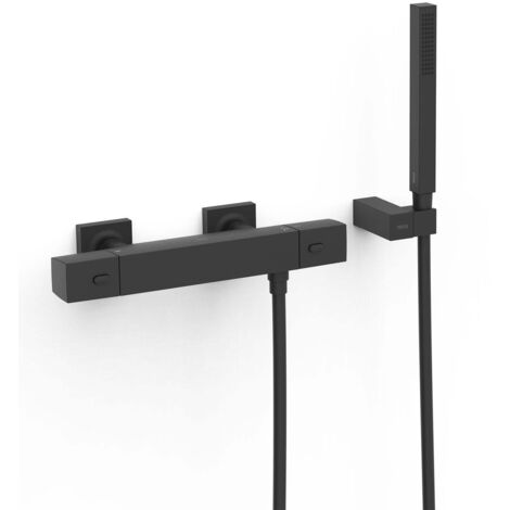 Robinet thermostatique mural Over-wall pour doucheDouchette à main Noir mat - TRES 19016469NM