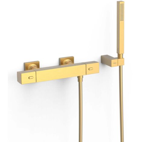 Robinet thermostatique mural Over-wall pour doucheDouchette à main Or Mat 24K - TRES 19016469OM