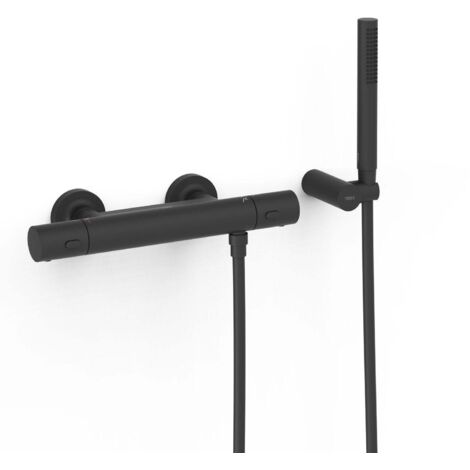 Robinet thermostatique mural Over-wall pour doucheDouchette Noir mat - TRES 19016429NM
