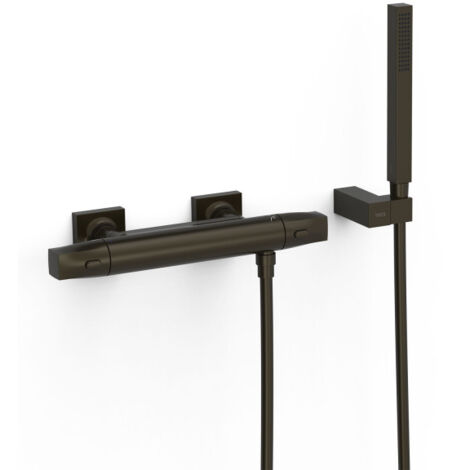 Robinet thermostatique mural Over‑wall pour douche Noir bronze - TRES 19016459KMB
