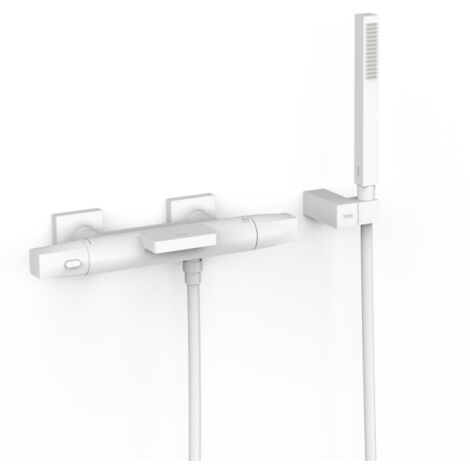 Robinet thermostatique mural pour baignoire et douche Blanc mat - TRES 19017489BM