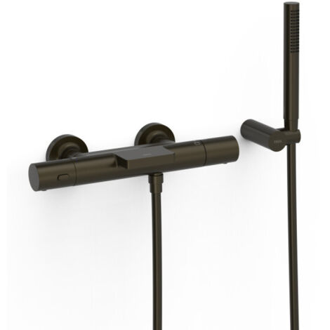 Robinet thermostatique mural pour baignoire et douche Noir bronze - TRES 19017428KMB