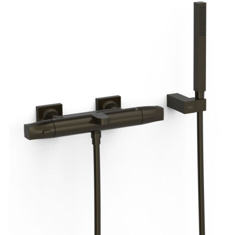 Robinet thermostatique mural pour baignoire et douche Noir bronze - TRES 19017459KMB