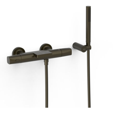 Robinet thermostatique mural pour baignoire et douche Noir bronze - TRES 19017499KMB