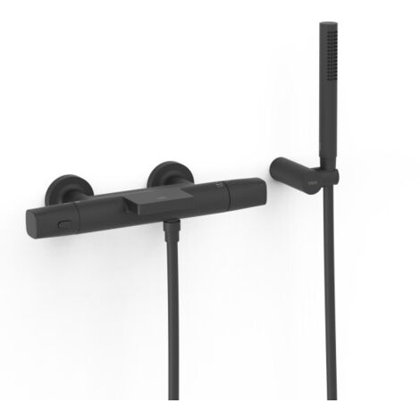 Robinet thermostatique mural pour baignoire et douche Noir mat - TRES 19017499NM