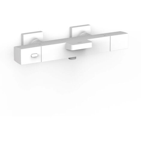 Robinet thermostatique mural pour baignoire et doucheSans accessoires Blanc mat - TRES 19017406BM