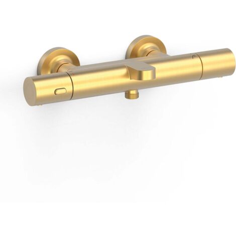 Robinet thermostatique mural pour baignoire et doucheSans accessoires Or Mat 24K - TRES 19017402OM