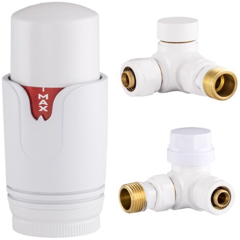 Robinet Thermostatique Radiateur 3-Voies Granitan 1/2" Blanc