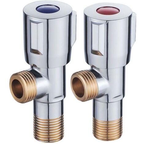 Robinet triangulaire en cuivre pour chauffe-eau chaude et froide, 1 entrée, 2 sorties, robinet d'alimentation en eau domestique 4 voies
