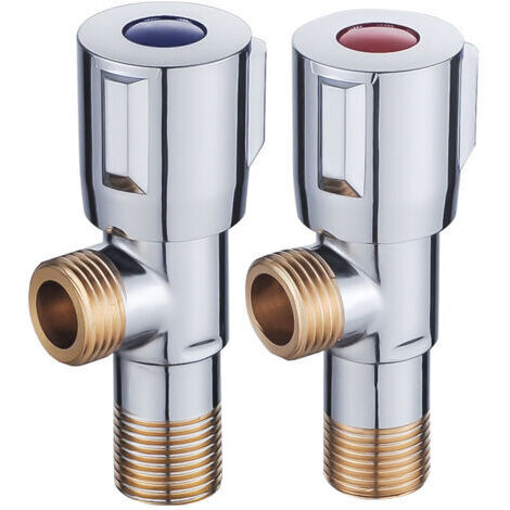 Robinet triangulaire en cuivre pour chauffe-eau chaude et froide, 1 entrée, 2 sorties, robinet d'alimentation en eau domestique 4 voies