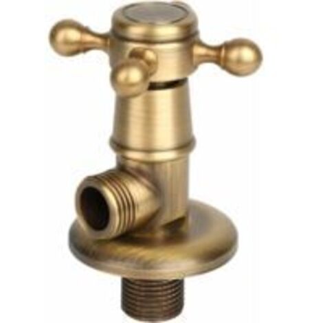 Robinet triangulaire en laiton, robinet d'angle G1/2 en cuivre pour salle de bain, robinet d'arrêt universel eau chaude/eau froide, éléments de douche, raccord universel