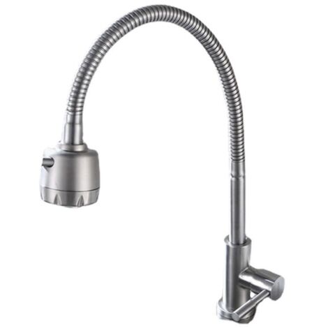 robinet universel à tube simple froid en acier inoxydable 304 pour cuisine robinet pivotant pour lavabo robinet simple froid pour évier à ouverture rapide