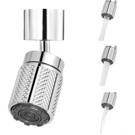 Robinet Universel Pour M/FM20mm 22mm 24mm, 360° Aérateurs Pour Robinet,RéGlage Continu De Trois DéBits,Economie D'Eau Pour Cuisine