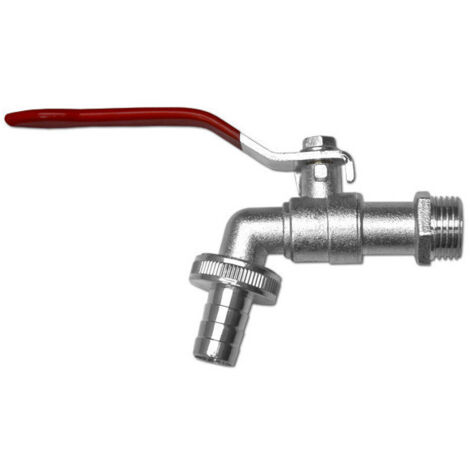 Robinet Zingué 1/4 de tour fileté 3/4 ", GZ 3/4", pour tuyau d'arrosage 1/2 "