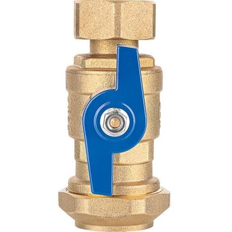 Robinets à boisseau sphérique Écrou-tournant DN25(1") x bague de serrage 25mm, poignée bleue