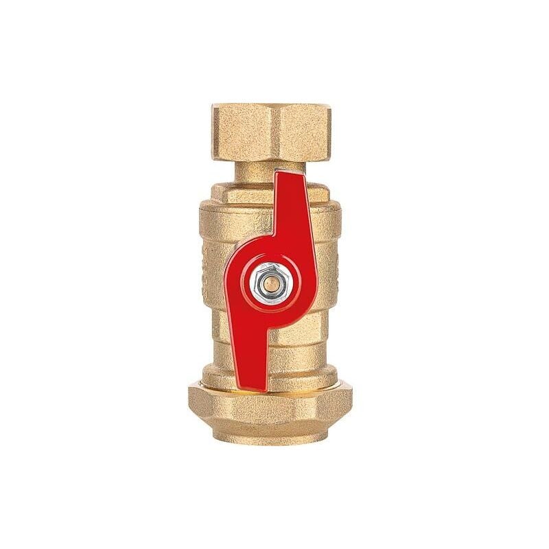 Robinets à boisseau sphérique Écrou-tournant DN25(1") x bague de serrage 32mm, poignée rouge