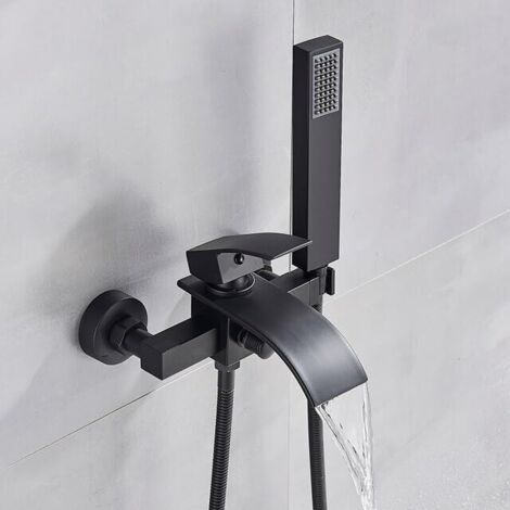 Robinets de Baignoire Chrome Bain Douche Ensemble Cascade Baignoire mitigeur Double contrôle Robinet de Douche Mural