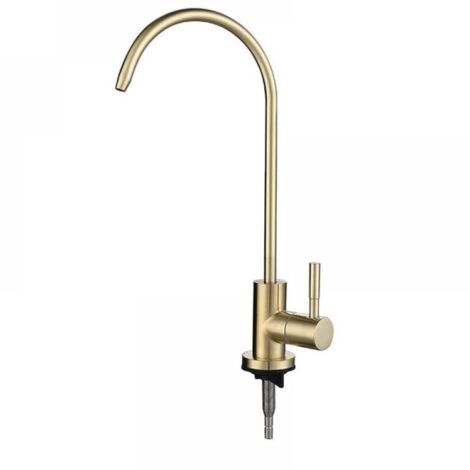 Robinets de cuisine Robinet filtre à eau, robinet filtre à eau froide simple à col de cygne pour évier de cuisine, or